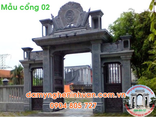 Cổng đá nhà thờ họ đẹp 02