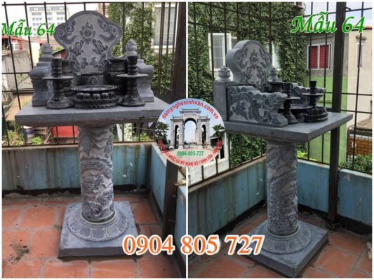 Bàn thờ ngoài trời đẹp nhất không mái 64
