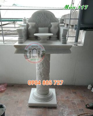 Bàn thờ thiên ngoài trời đẹp bằng đá trắng tại sài gòn 117