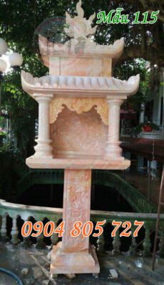 Bàn thờ thiên ngoài trời đẹp bằng đá vàng tự nhiên 115