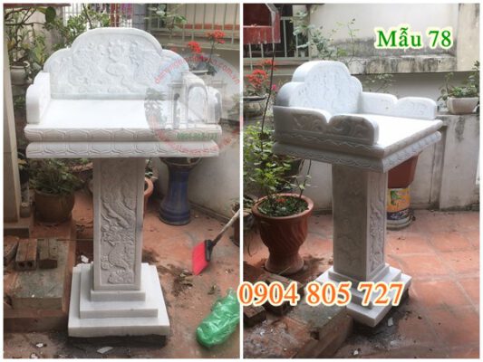 Bàn thờ ông thiên đẹp bằng đá trắng tự nhiên đẹp giá rẻ 78