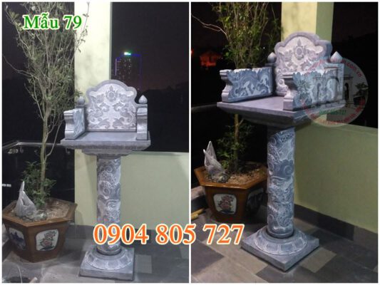 Bàn thờ ông thiên đẹp bằng đá tự nhiên không mái 79