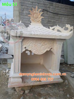 Bàn thờ ông địa bằng đá vàng 51