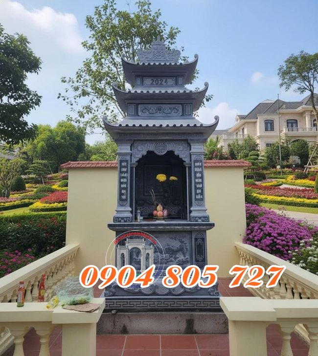 Mẫu miếu ba mái thờ thần linh - Miếu thờ thần linh đẹp tại Phú Thọ