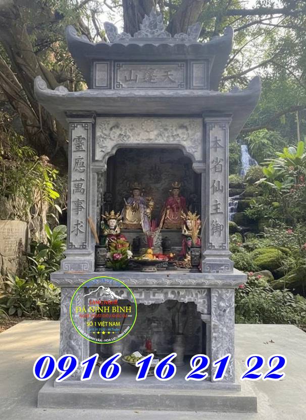 Mẫu miếu đá thờ thần linh hai tầng - Thiết kế miếu thần linh 34 bằng đá ngoài trời Mẫu miếu đá thờ thần linh hai tầng - Thiết kế miếu thần linh 34 bằng đá ngoài trời