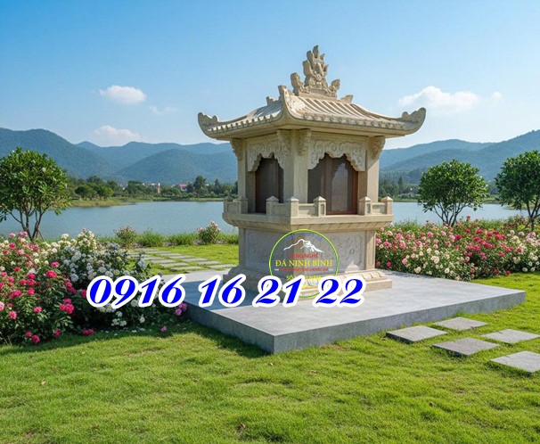 Mẫu miếu thờ thần linh bằng đá vàng một mái - Thiết kế miếu thần linh 34 bằng đá ngoài trời Mẫu miếu thờ thần linh bằng đá vàng một mái - Thiết kế miếu thần linh 34 bằng đá ngoài trời