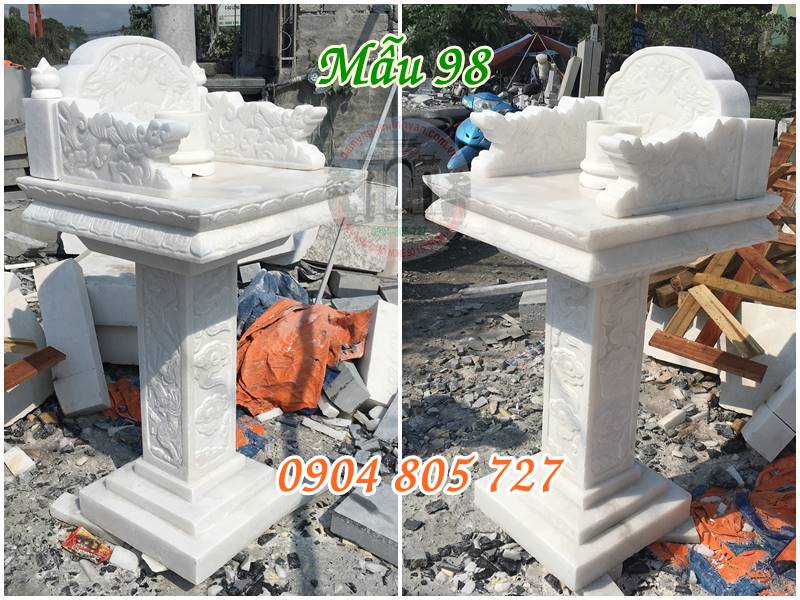 Mẫu bàn thờ thiên đẹp bằng đá trắng tại sài gòn 98