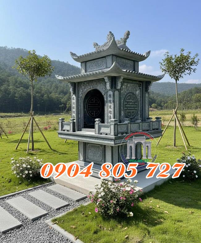 Miếu hai mái bằng đá tự nhiên - Miếu thờ thần linh đẹp tại Phú Thọ