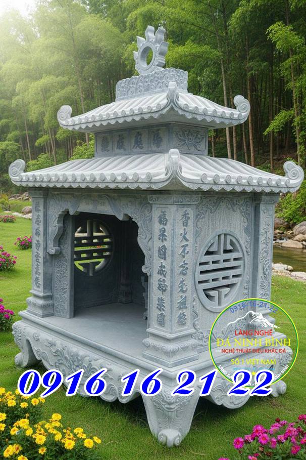 Miếu thần linh bằng đá hai mái - Thiết kế miếu thần linh 34 bằng đá ngoài trời Miếu thần linh bằng đá hai mái - Thiết kế miếu thần linh 34 bằng đá ngoài trời