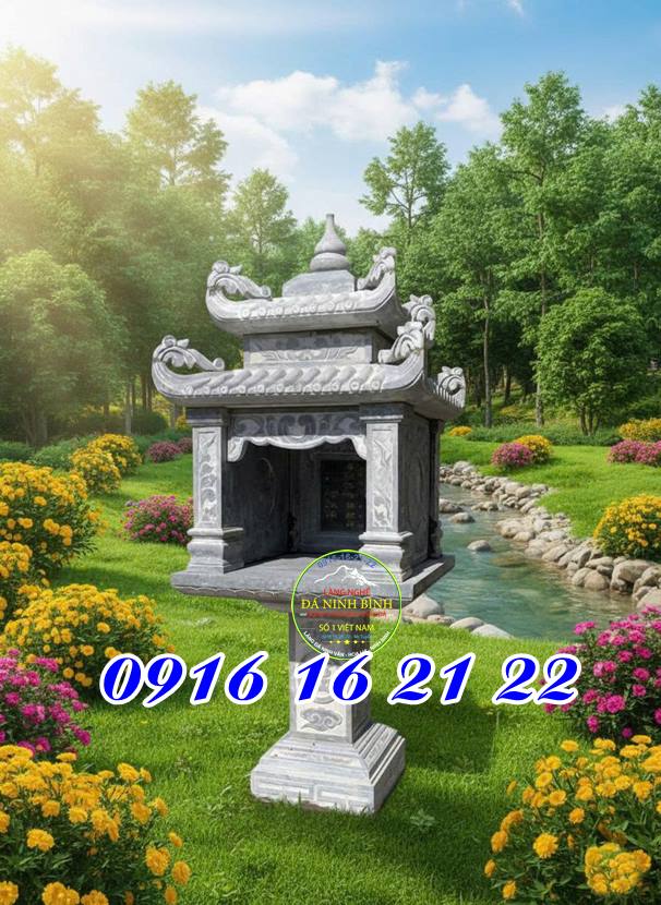 Miếu thần linh bằng đá nhỏ hai mái - Thiết kế miếu thần linh 34 bằng đá ngoài trời Miếu thần linh bằng đá nhỏ hai mái - Thiết kế miếu thần linh 34 bằng đá ngoài trời