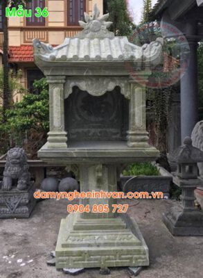 Mẫu bàn thờ thiên ngoài trời bằng đá màu xanh ngọc 36