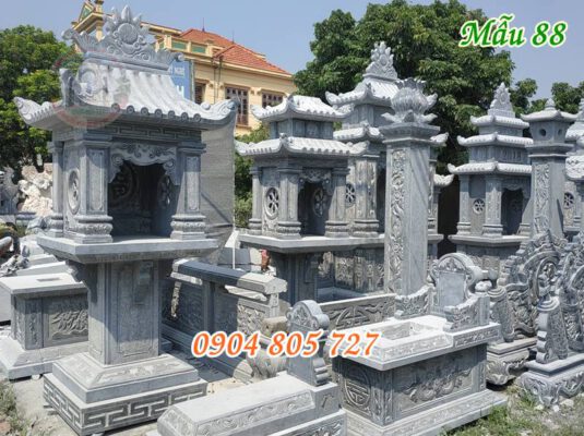 Mẫu bàn thờ thiên đẹp bằng đá có mái 88