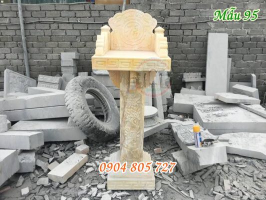Mẫu bàn thờ thiên đẹp bằng đá vàng tại hà nội 95