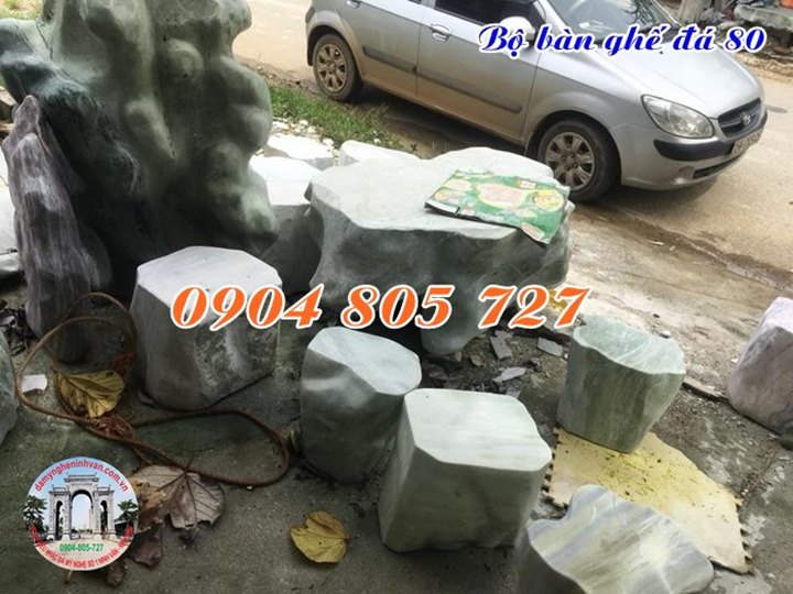 Bộ bàn ghế đá ngọc nguyên khối đẹp 80