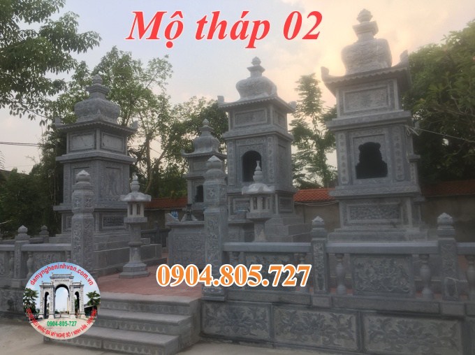 Mộ tháp bằng đá tự nhiên nguyên khối 02