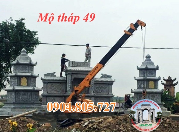 Xây mộ tháp đẹp bằng đá tự nhiên nguyên khối 49