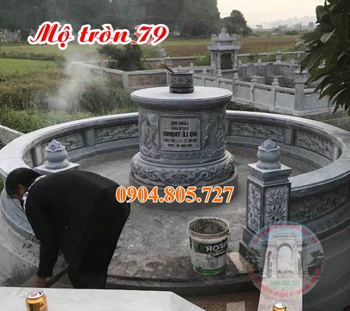 Mẫu lăng mộ tròn tự nhiên nguyên khối 79