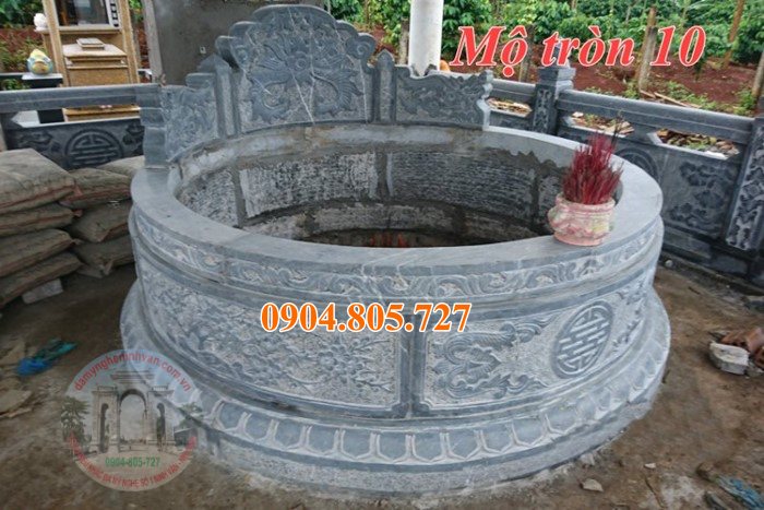 Mẫu mộ đá tròn tự nhiên nguyên khối 10