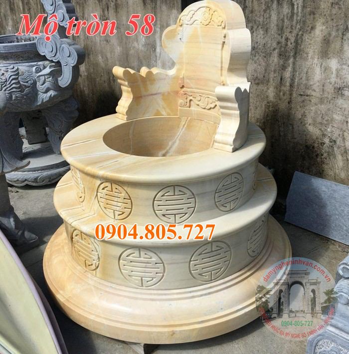 Mộ tròn mộ dài tự nhiên nguyên khối 58