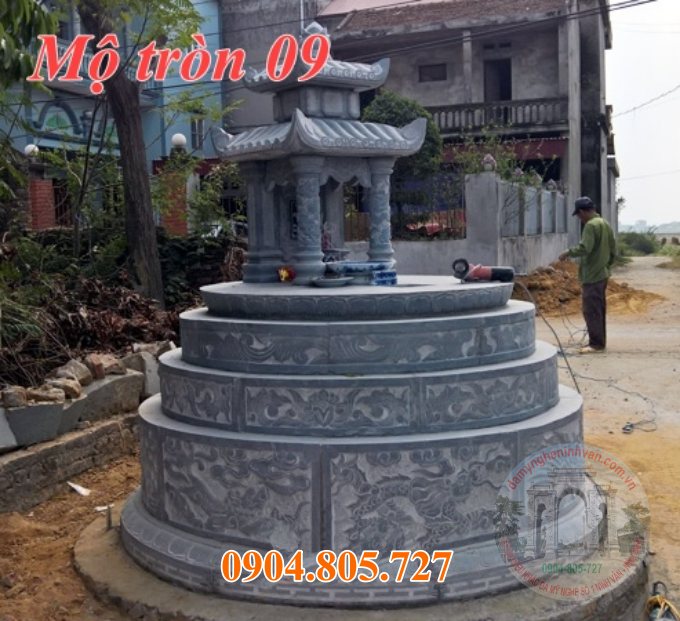 Mộ tròn xây gạch tự nhiên nguyên khối 09