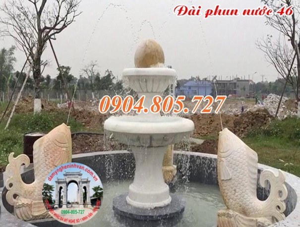 Mẫu trụ đá phun nước sân vườn 46