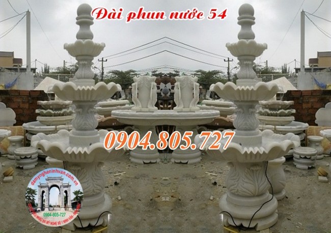 Trụ đá phun nước sân vườn phong thủy 54