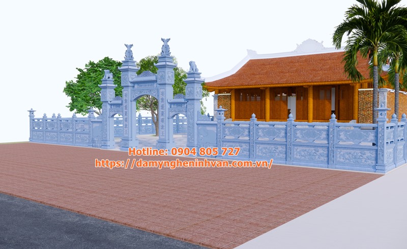 Bản vẽ cổng đình làng thôn Lưu Đồn - Thái Bình