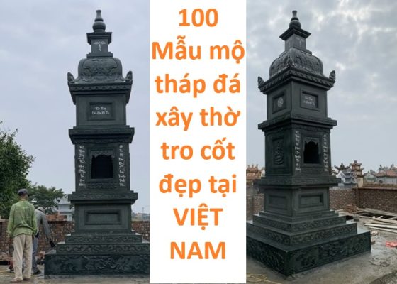 Mẫu mộ tháp đá xây thờ tro cốt đẹp