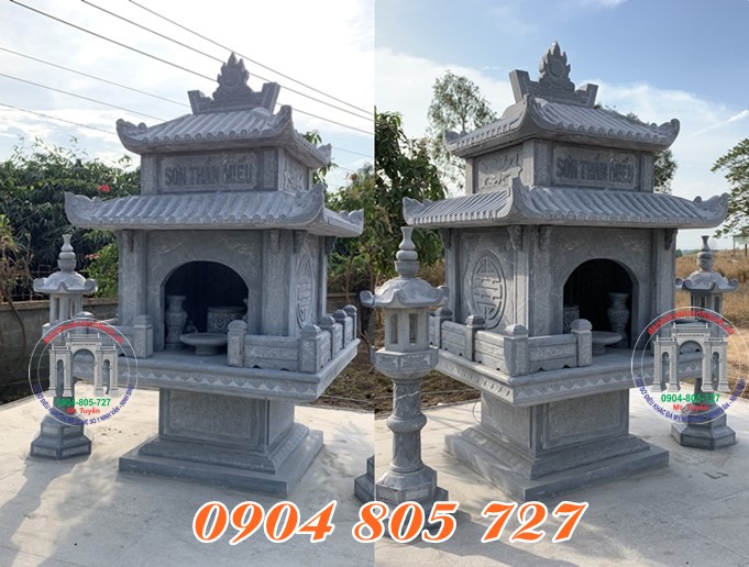 Mẫu miếu đá thờ thần rừng thần linh hai mái tại Tuyên Quang