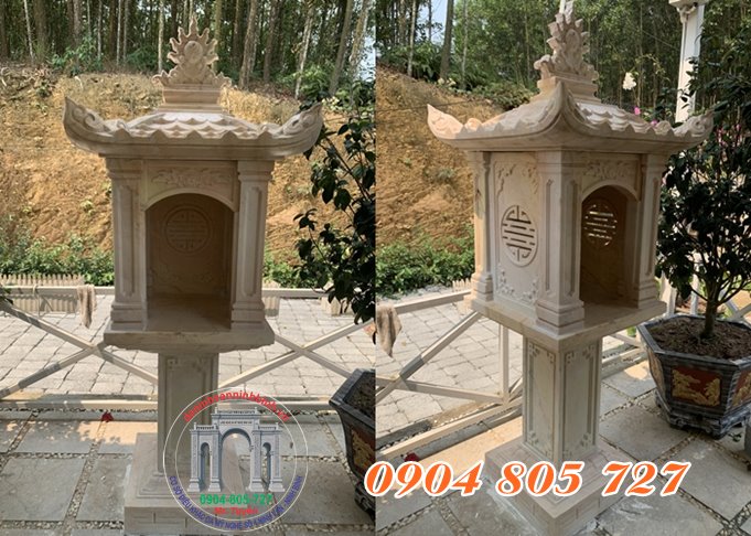 Mẫu miếu đá vàng thờ thần rừng thần linh có mái tại Tuyên Quang