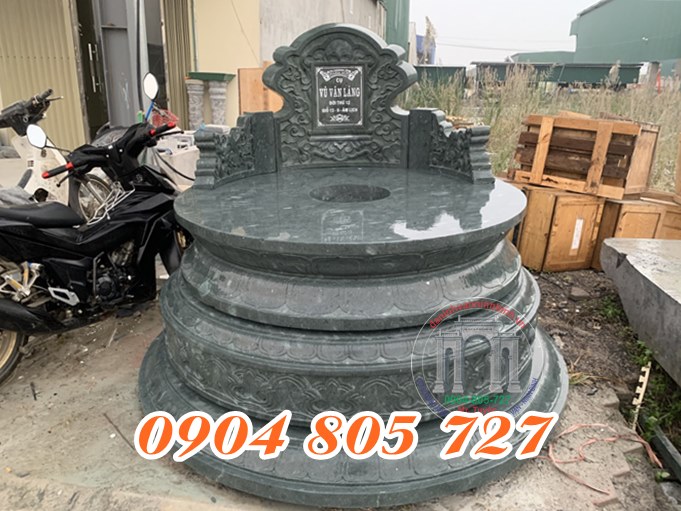 Mẫu mộ đá tròn xưởng chế tác mộ đá Ninh Bình