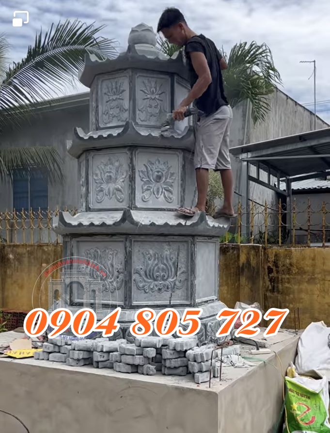 Mộ đá bát giác xưởng chế tác mộ đá Ninh Bình