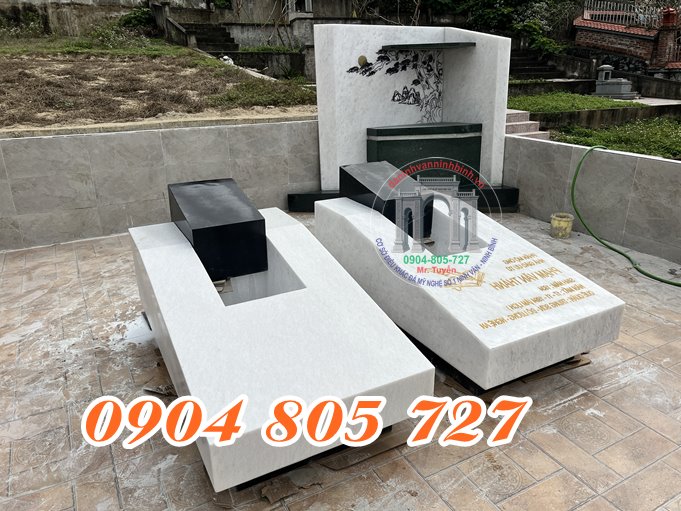 Mộ đá nguyên khối xưởng chế tác mộ đá Ninh Bình