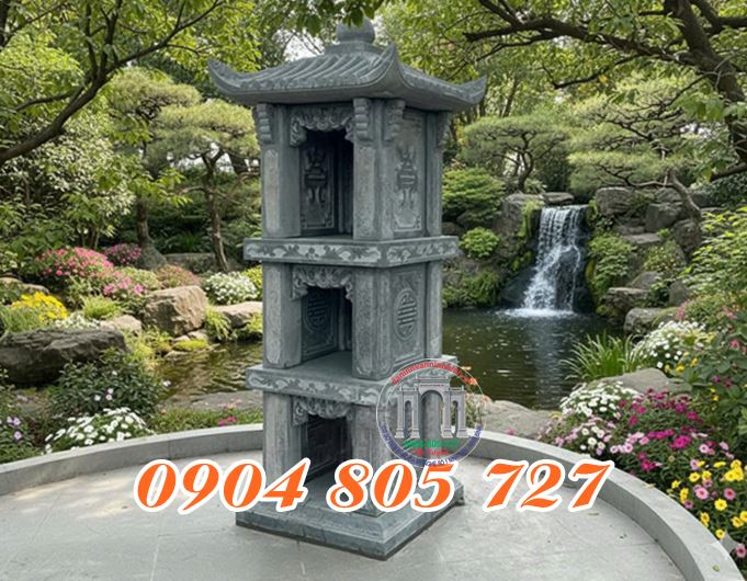 Mẫu miếu thờ 3 tầng đẹp ở Vĩnh Phúc - 88 Mẫu miếu thờ thần linh thổ địa ở Vĩnh Phúc bằng đá đẹp nhất