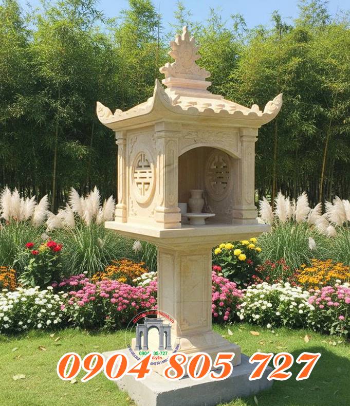 Mẫu miếu thờ đá có một mái đao thờ thần linh - Nhận làm miếu thờ nhỏ trước nhà bằng đá thờ thần linh uy tín giá tốt Mẫu miếu thờ đá có một mái đao thờ thần linh - Nhận làm miếu thờ nhỏ trước nhà bằng đá thờ thần linh uy tín giá tốt