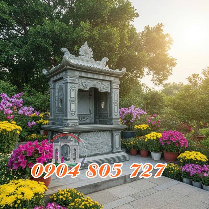 Miếu thờ 1 mái bằng đá ở Vĩnh Phúc - 88 Mẫu miếu thờ thần linh thổ địa ở Vĩnh Phúc bằng đá đẹp nhất