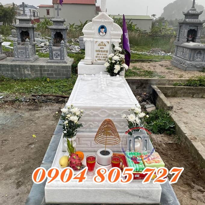 Mộ đá trắng công giáo tại Hưng Yên - Báo Giá Mộ Đá Hưng Yên Mới Nhất 2025 - Thiết Kế Miễn Phí