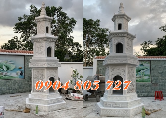 Mộ tháp đá trắng để tro cốt tại Hưng Yên - Báo Giá Mộ Đá Hưng Yên Mới Nhất 2025 - Thiết Kế Miễn Phí
