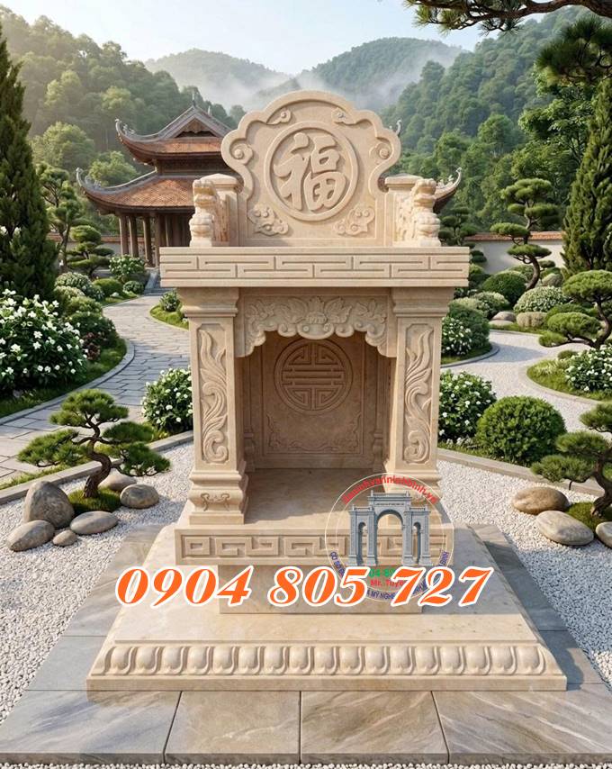 Mẫu miếu 2 tầng bằng đá vàng mẫu miếu thờ 2 tầng bằng đá đẹp chuẩn phong thủy Mẫu miếu 2 tầng bằng đá vàng mẫu miếu thờ 2 tầng bằng đá đẹp chuẩn phong thủy