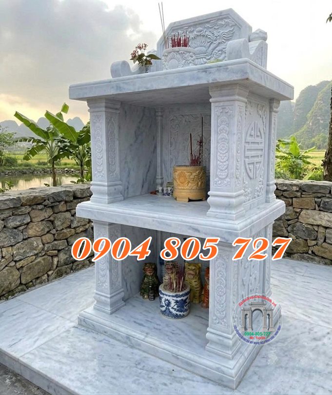 Mẫu miếu 3 tầng bằng đá trắng mẫu miếu thờ 2 tầng bằng đá đẹp chuẩn phong thủy Mẫu miếu 3 tầng bằng đá trắng mẫu miếu thờ 2 tầng bằng đá đẹp chuẩn phong thủy
